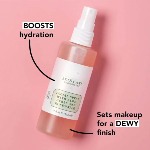 Facial Spray Skin Care Toner with Rosewater and Aloe Vera, 2 oz - Image 2